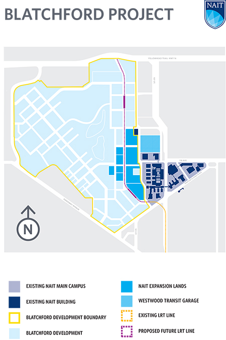 Map of NAIT's Blatchford expansion