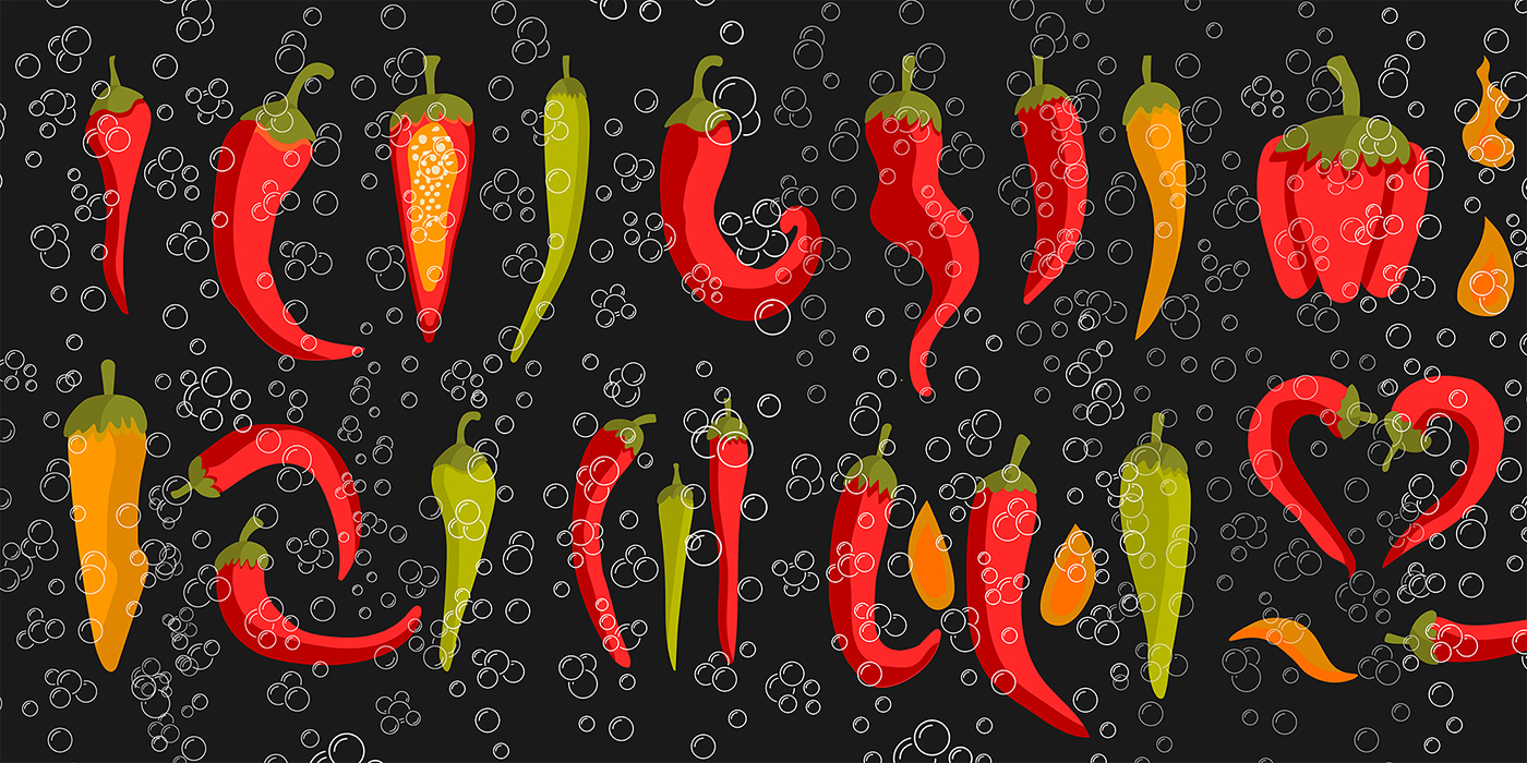fermenting peppers illustration