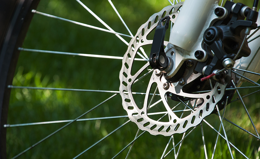 Disc brakes on a bicycle