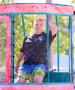 Feltham in the dunktank at a NAIT "street party."