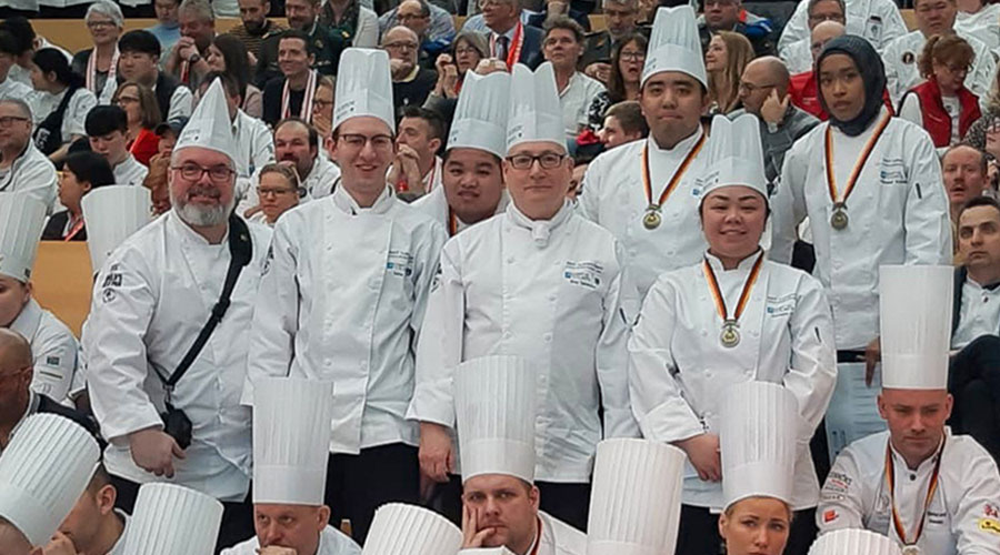 lucas gunsch and team nait at the 25th culinary olympics in stuttgart, germany, 2020