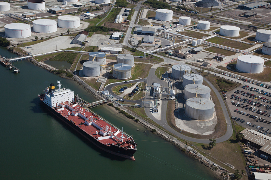 oil tanker on U.S. gulf coast