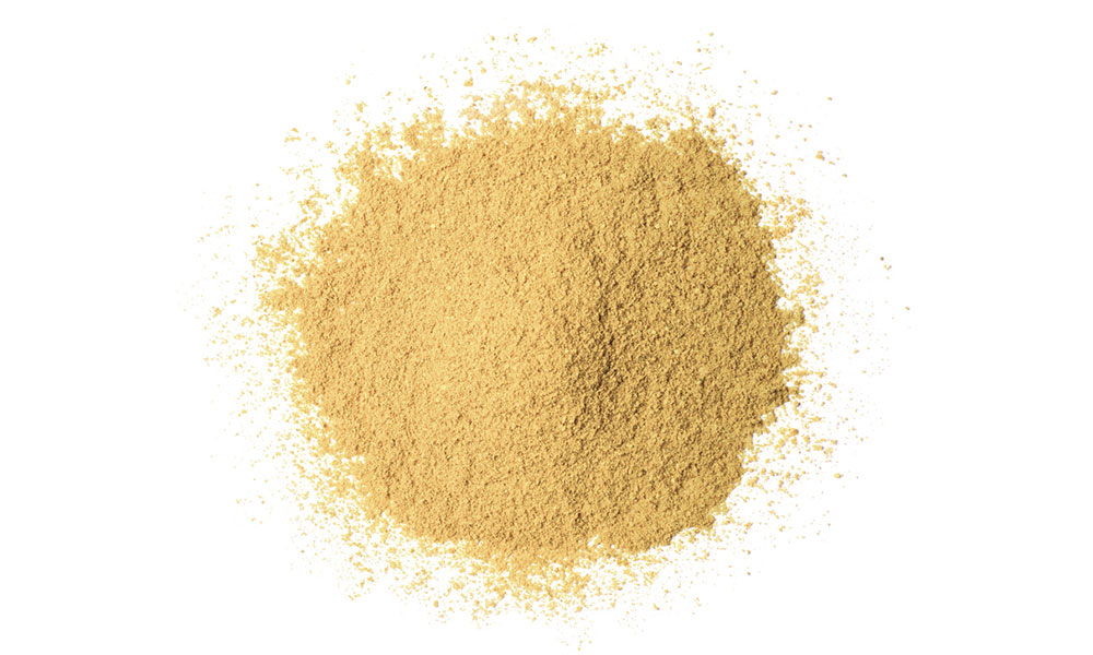 dried spice in small pile on white background