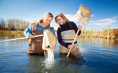 laurie hunt and debbie webb in the sturgeon river
