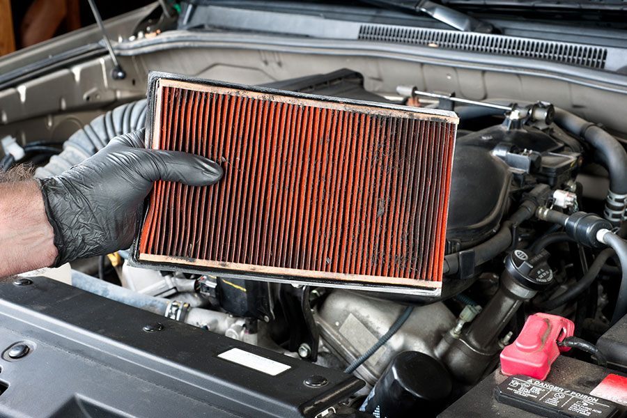 dirty vehicle air filter