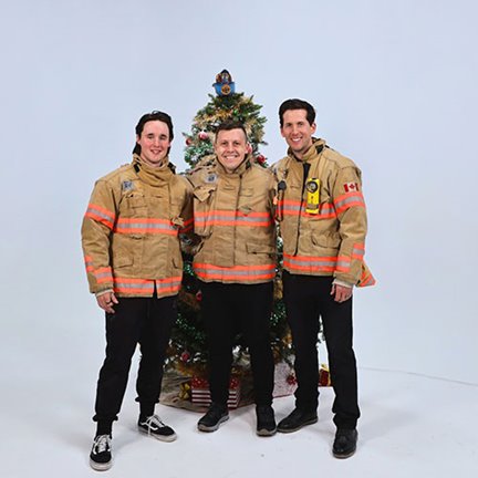 Brad Cottell, Brett Evers and Dave Murray, firefighters and cofounders of extinguishing ornaments