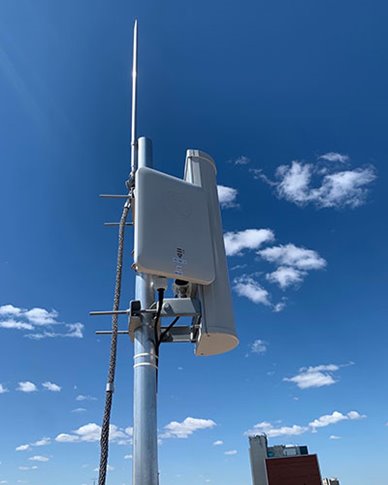 wireless internet service provider equipment on nait rooftop
